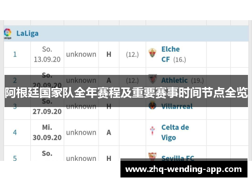 阿根廷国家队全年赛程及重要赛事时间节点全览